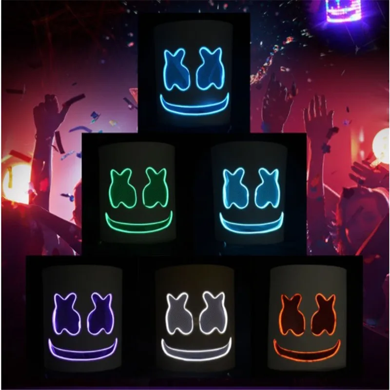 Косплей Marshmello Международный Электронный музыкальный фестиваль светящаяся маска диджея Хэллоуин Мяч модная маска