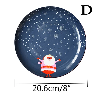 DS0155 Plate Рождественское блюдо, керамическая тарелка, фарфоровая посуда, столовый набор, блюдо для салата, поднос для торта, кондитерских изделий, фруктовые сервировочные тарелки, ресторан 8 '', 1 шт - Цвет: DS0155 Plate