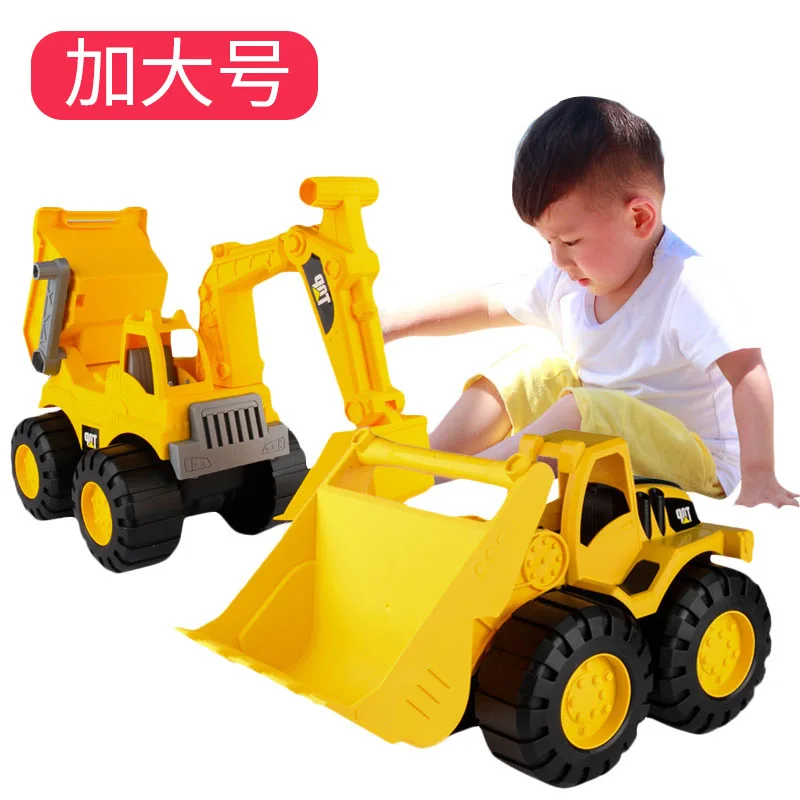 

Children Beach Engineering Vehicle Toy Baby Play Sand Thick Inertia Bulldozer Excavator Model