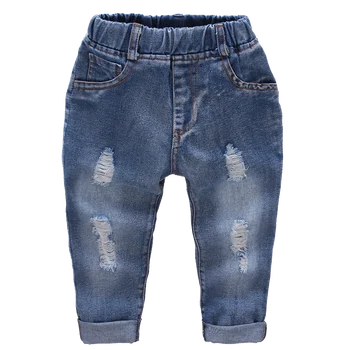 

Ripped Jeans Girl Hole Baby Girl Jeans Casual Style Jeans Kids Solid Color Children's Clothing