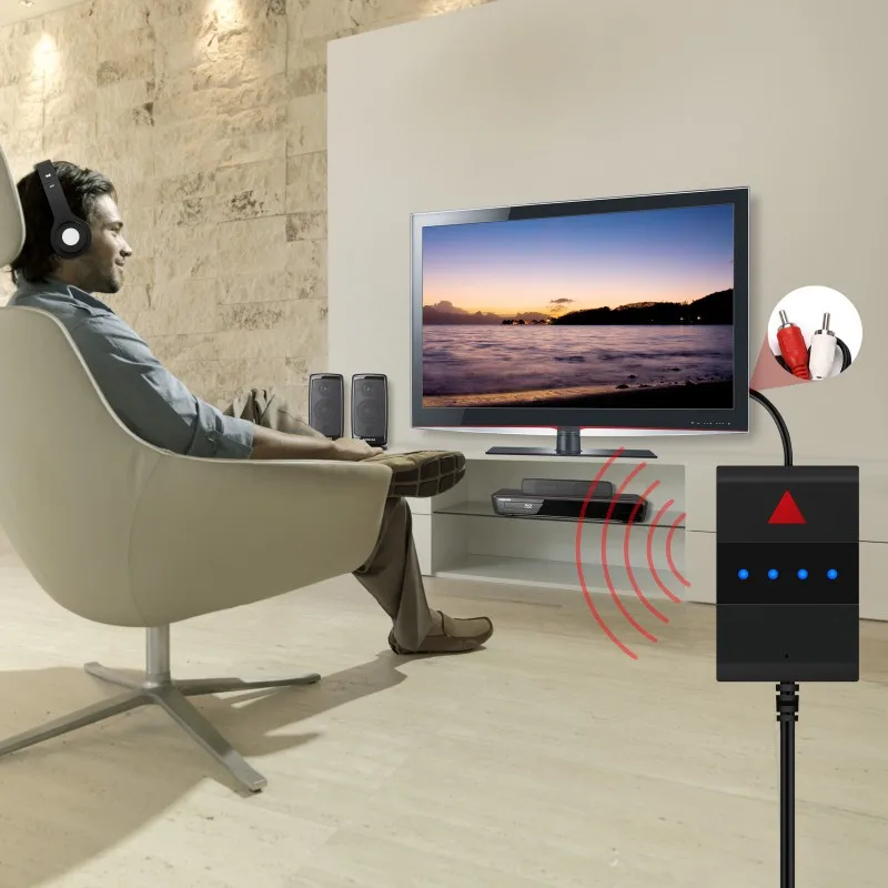 Bluetooth V4.2 передатчик беспроводной 3,5 мм AUX порт стерео аудио музыкальный адаптер для ТВ компьютера аудио адаптер USB источник питания