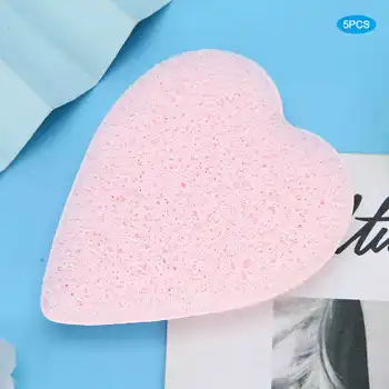 

Heart-shaped Long-lasting and long-lasting use Excellent cleansing effect Face wash sponge 5 pcs Face cleansing sponge makeup