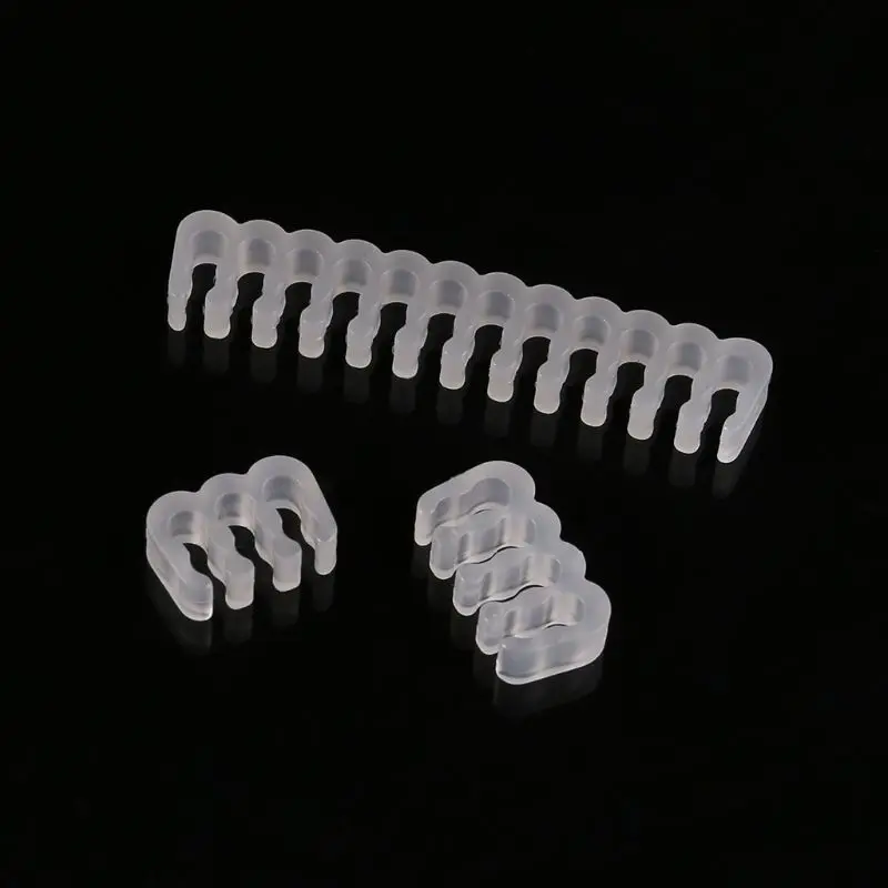 24 PCS White Cable Combs 24-pin*4 8-Pin*12 6-Pin*8 PC Cable Management Plastic