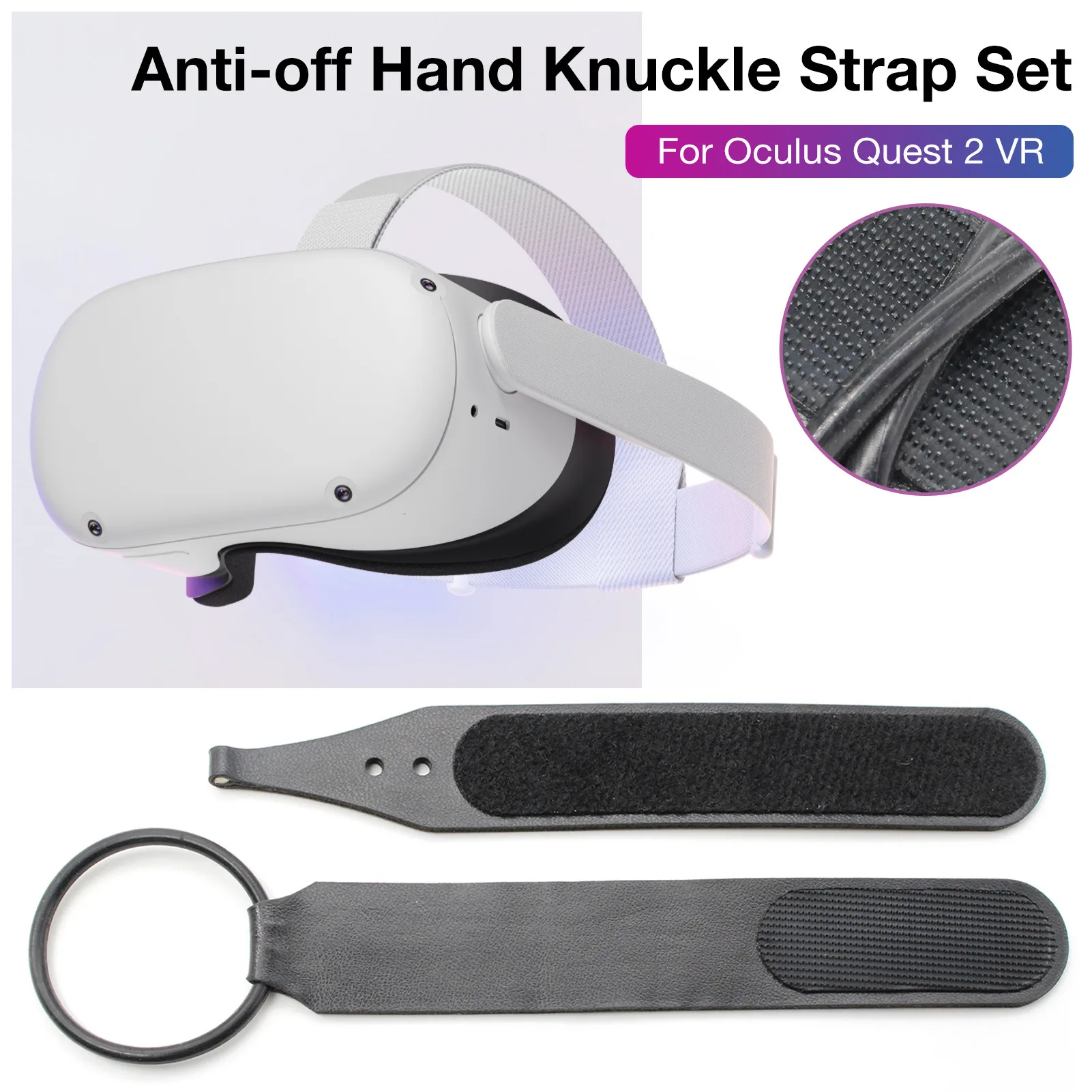 1 Pair Protective Cover Anti-off Hand Knuckle Strap Set For Oculus Quest 2 VR Touch Headset Controller Protective Case Drop Ship