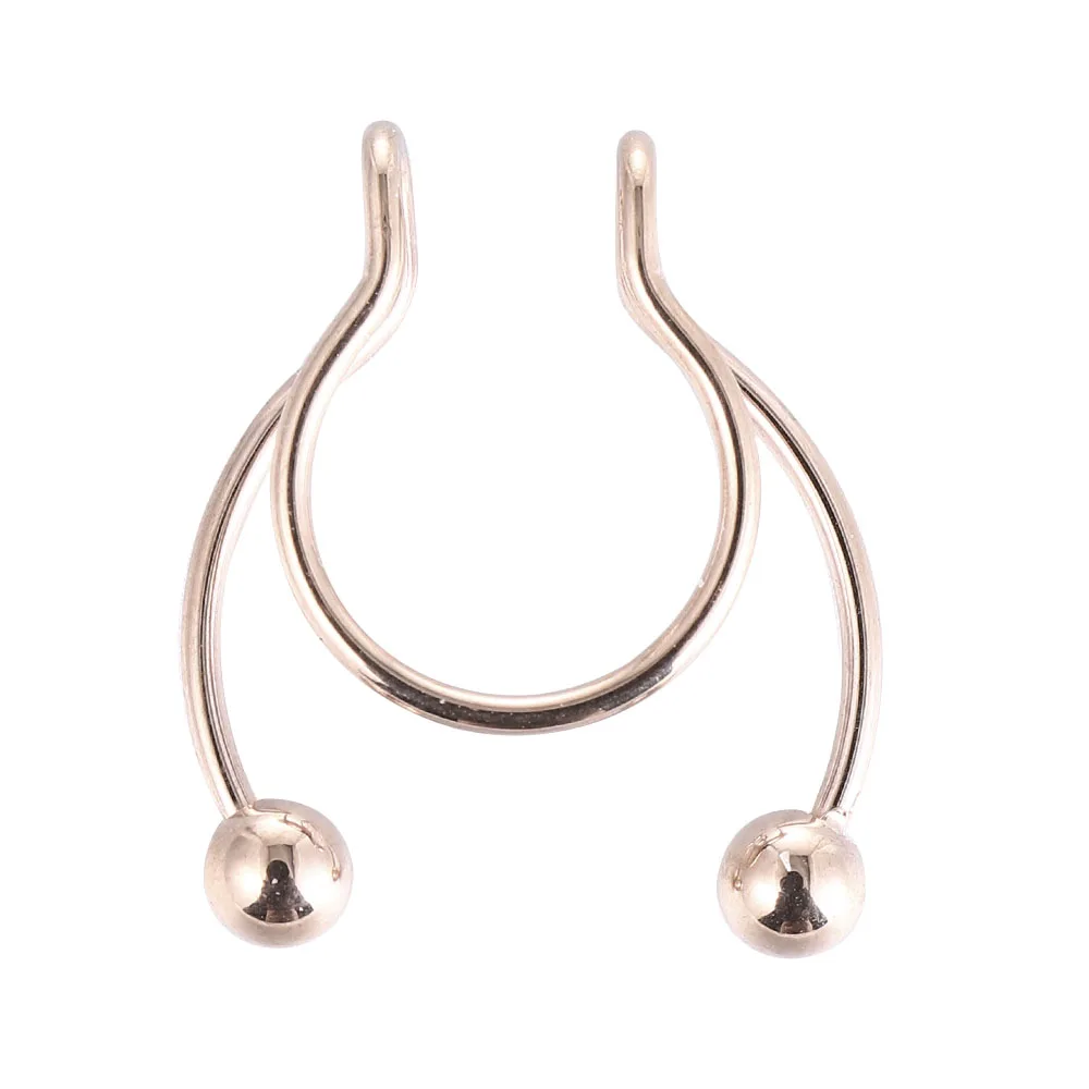 Fake Nose Ring Hoop Nose Septum Rings Stainless Steel Magnet Nose Punk Fake Piercing Body Jewelry Hip Hop Rock Ear clip Jewelry