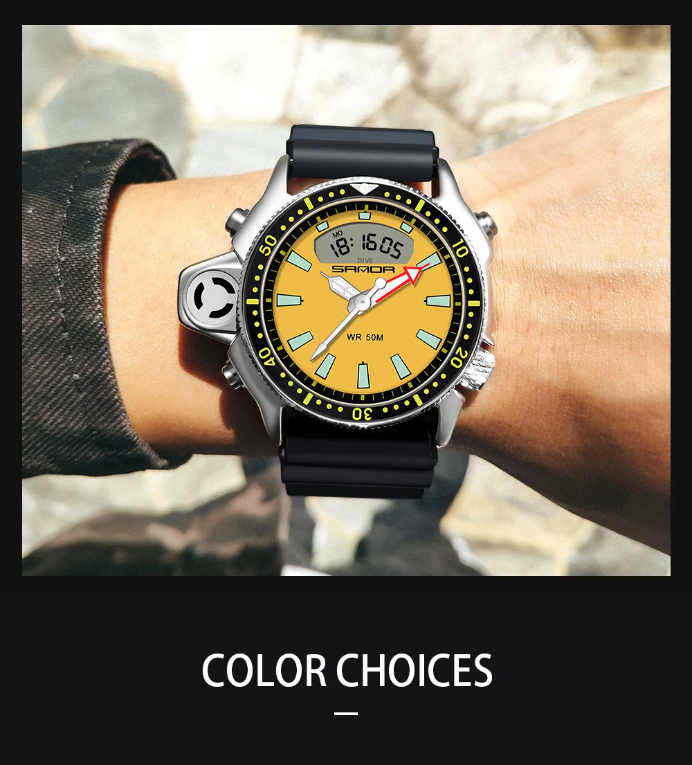 SANDA Sport Men Watches New Fashion Casual Military Quartz Watches 50M Waterproof  Shock Male Auto Wrist Watch Relogio Masculino