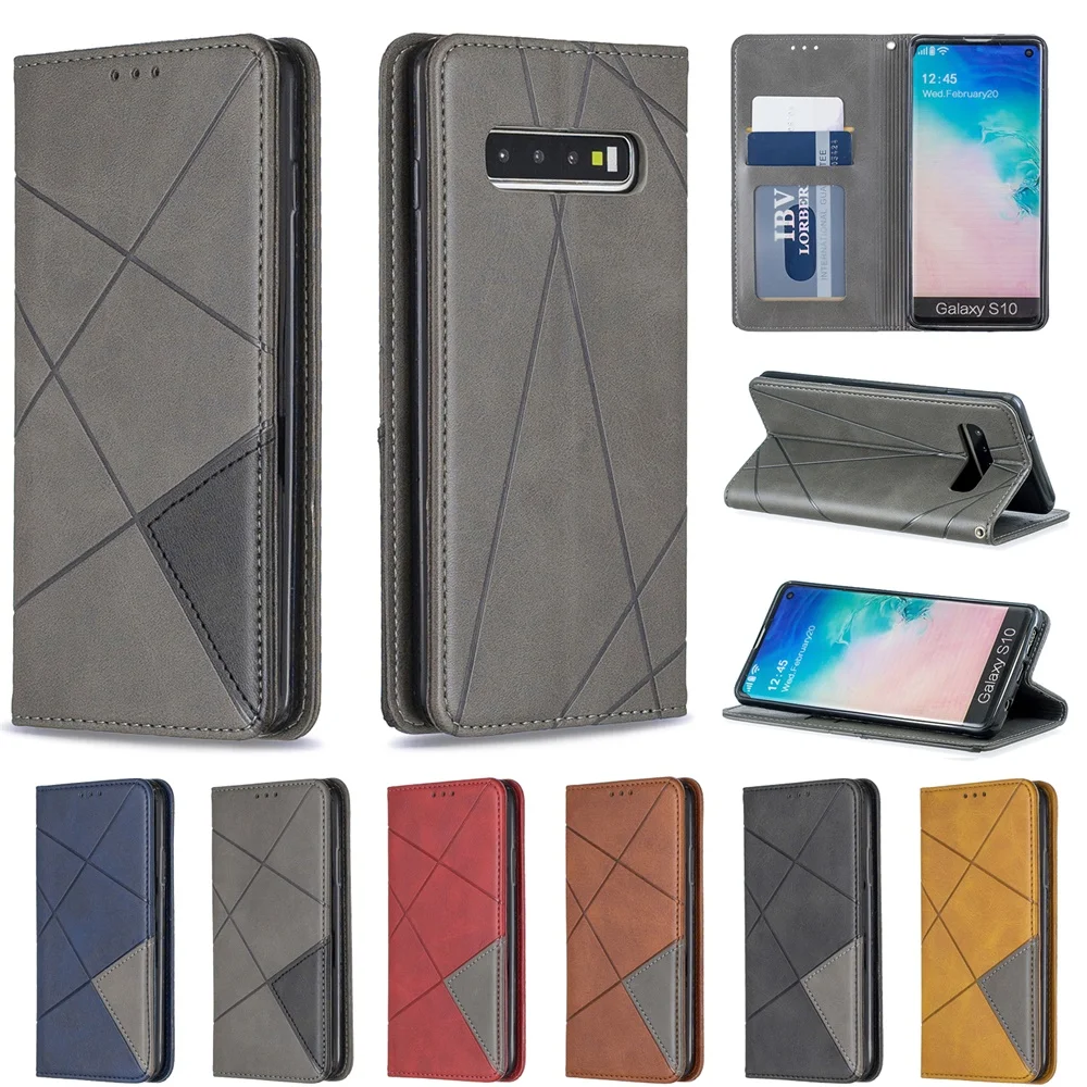 Кожаный флип чехол для Samsung Note 20 S20 Ultra A51 A50 A70 A40 A30 A20 A10 Магнитный Galaxy S9 S10 A7 2018 10