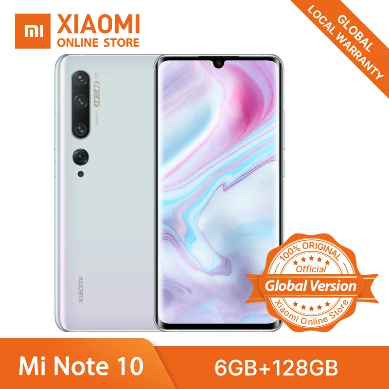Xiaomi Mi Note 10 (miCC9 pro) Глобальная версия 6 ГБ 128 Гб Смартфон 108MP камера Snapdragon 730 NFC 5260 мАч 30