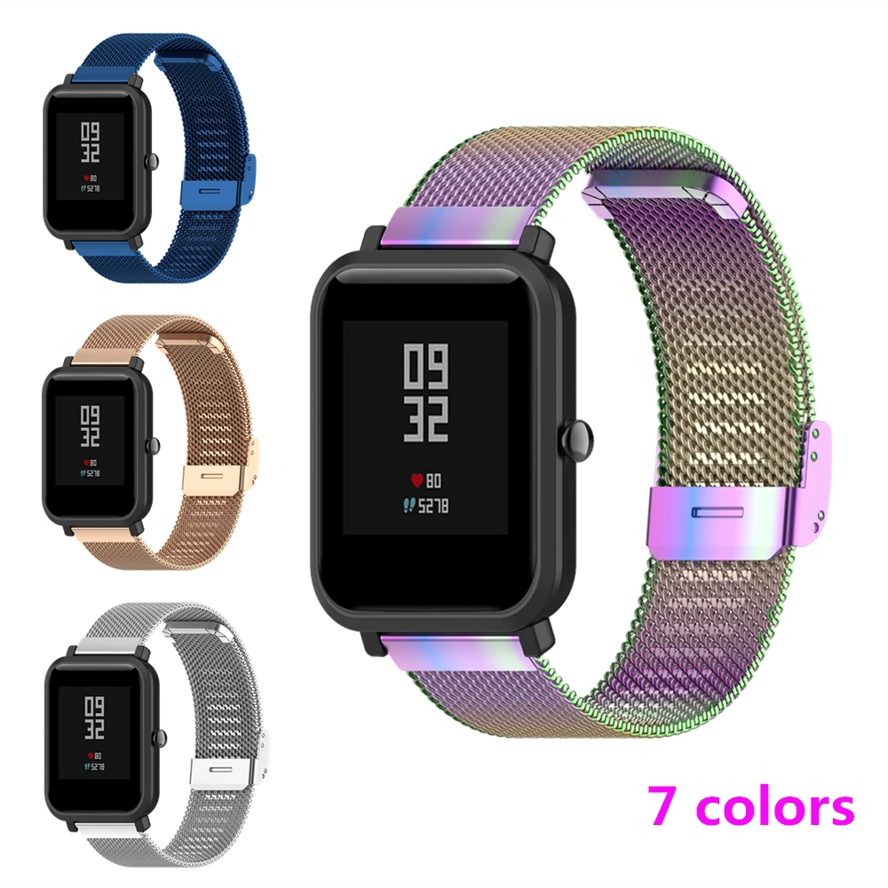 Pulsera de Metal para Amazfit BIP/Bip 2, correa de reloj para Xiaomi Huami Amazfit GTS, GTR, Stratos Pace, 22mm, 20mm|Accesorios -