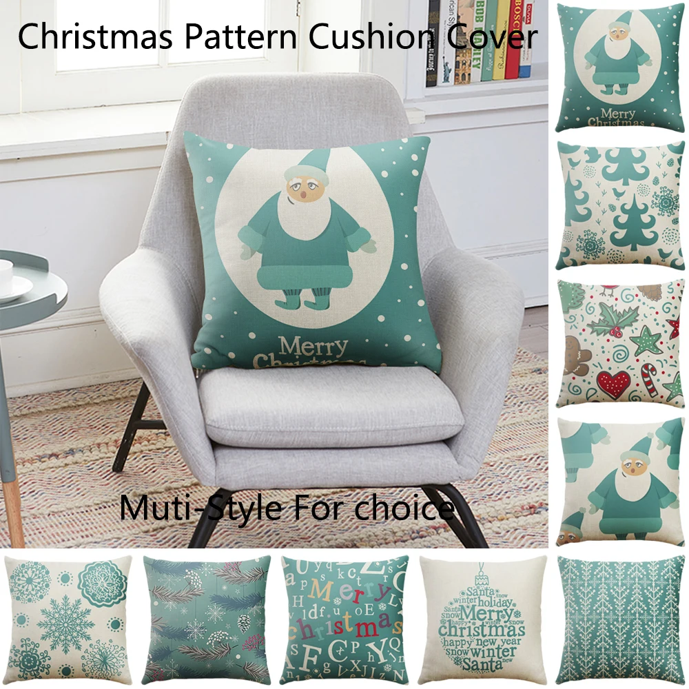 

1PC Christmas Cushion Cover Durable And Comfy Linen Pillow Case Cushion Cover Festival Decor Gift For Home Sofa Decoration