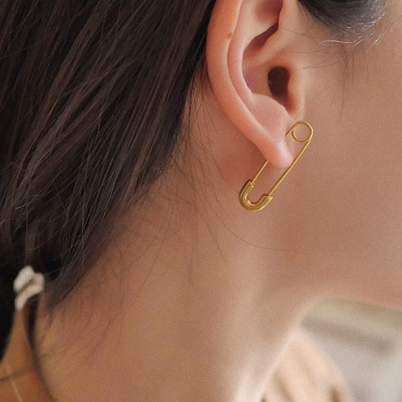 

Aretes Time-limited Aros Hip Hop Safety Pin Earring 2019 New Design Jewelry For Female Elegant Lady Gift Filled Multi Piercing