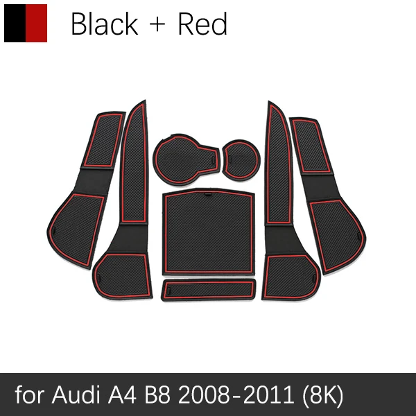 Противоскользящие резиновые чашки подушки двери паз коврик для Audi A4 B8 8K RS4 S4 S линия RS 4 интерьер 2008~ 2011 аксессуары коврик для телефона - Название цвета: Красный