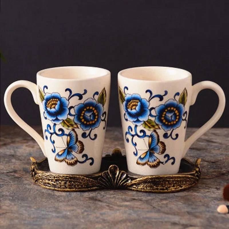 couple cup B Европейский стиль ванная комната ледяная, с трещинами керамическая зубная щетка чашка, различные стили креативные керамические парные чашки, Дома Ванная комната Зубная щетка чашка - Цвет: couple cup B