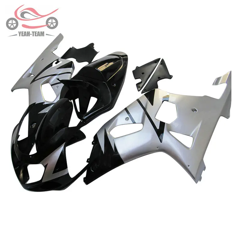 Китайский обтекатель на заказ для Suzuki K1 GSXR750 2001 2002 2003 GSXR600 01-03 GSXR 600 750 серебристый черный мотоцикл обтекатель набор