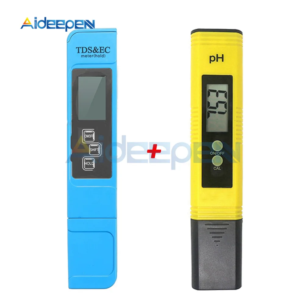 Цифровой измеритель PH 0,00-14,0 PH тестер+ TDS& EC TDS-3 термометр 0-9999us/см 0-9999ppm 0,1-80,0 градусов 3 в 1 монитор воды - Цвет: TDS EC and PH meter
