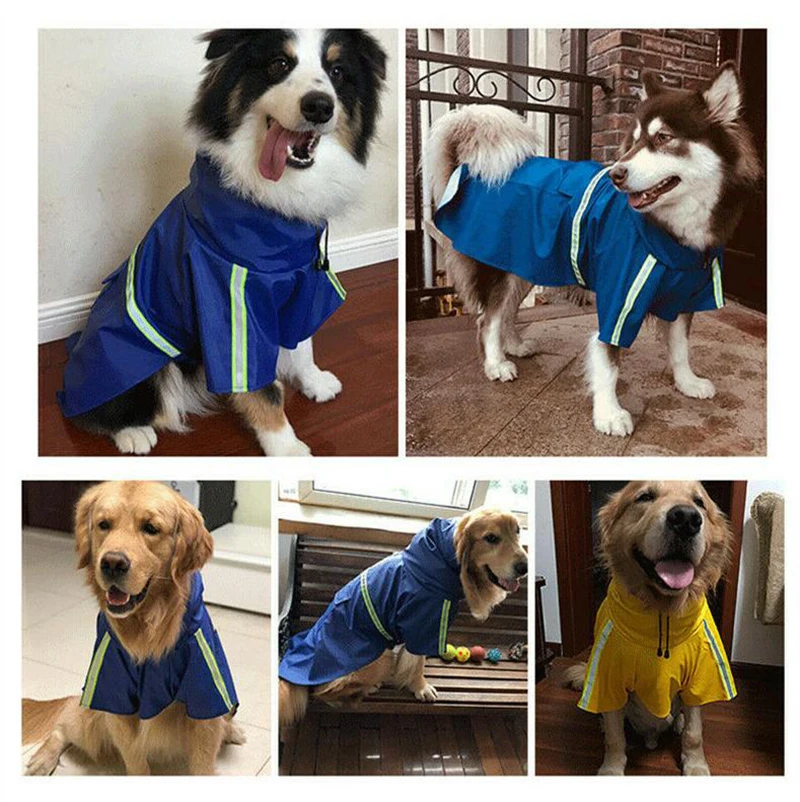 Водонепроницаемый Pet плащ с капюшоном куртка-пончо для щенка маленькой большой собаки светоотражающий дождевик на открытом воздухе одежда для домашнего питомца поставки