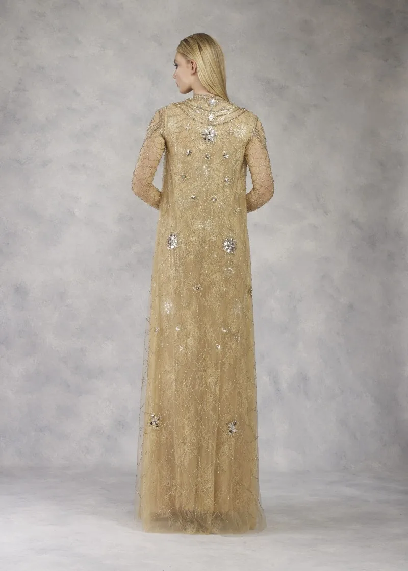 Gold Mother Of The Bride Dresses mother bride dresses Latest With Cape Lace Appliqued Beaded Mother Of The Groom Gowns Plus Size