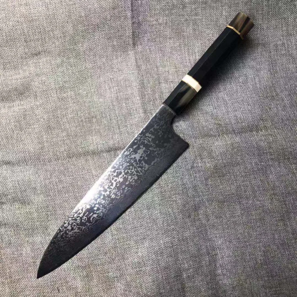 Нож шеф-повара Дамасская сталь кухонный инструмент Острый японский santoku knfie