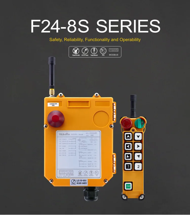F24-8S промышленный подъемник крановое дистанционное управление 433 МГц