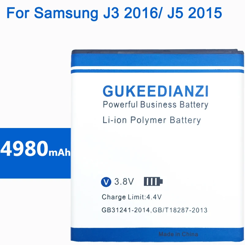 GUKEEDIANIZ EB-BG530BBE 4980 мА/ч, Батарея для Galaxy Grand Prime G530 G530F G530FZ G530Y G530H G531 J500 J3() J320
