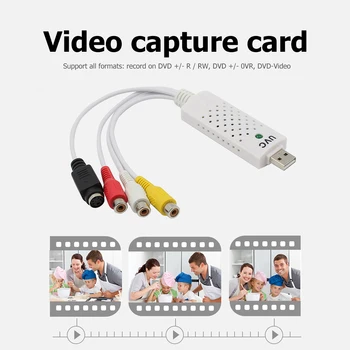 

Drive Free USB 2.0 Video Audio Capture Card Converter Analog to Digital Recorder VHS to DVD Adapter for Win 10 8 7 MacOS New