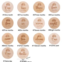Rainbow Milestone Baby Wooden Cards Newborn Birthday Number Monthly Photography Accessories Birth Anniversary Baby Gifts For Kid 2