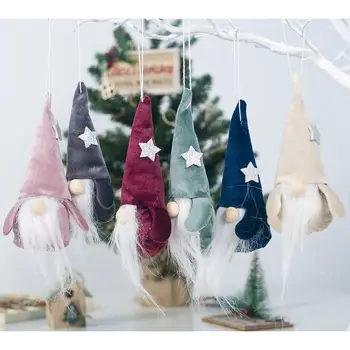 

6pcsChristmas Handmade Swedish Gnome Santa Plush Doll Hanging Xmas Tree Ornament 634E
