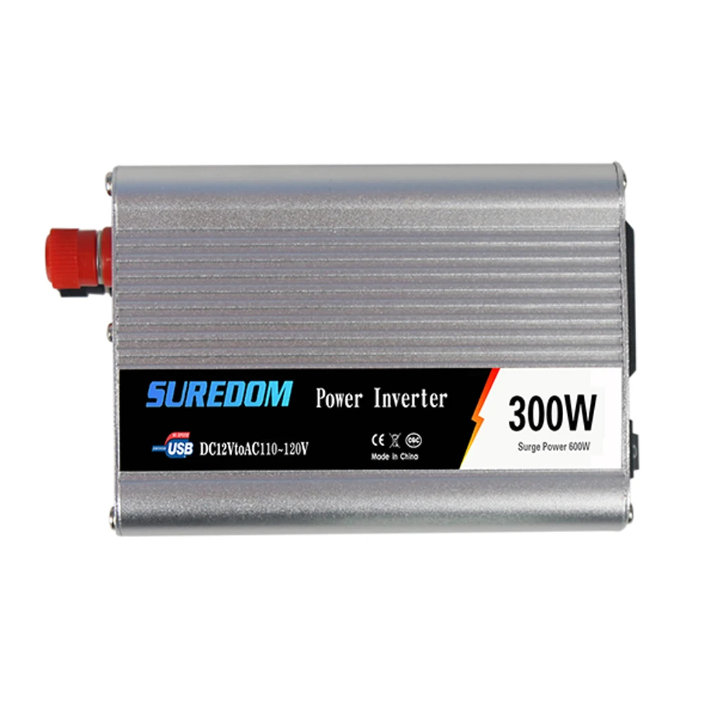 Автомобильный инвертор 12В к AC110V 300 Вт USB зарядное устройство адаптер серебро авто Замена