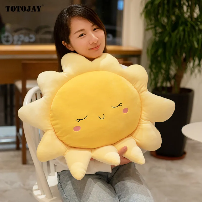 Lovely Soft Baby Plush Pillow Sleeping Sun Cloud Shaped Cartoon Bed Car Decor Nursing Yellow Pink Blue Sofa Cushion Girls Gift 3