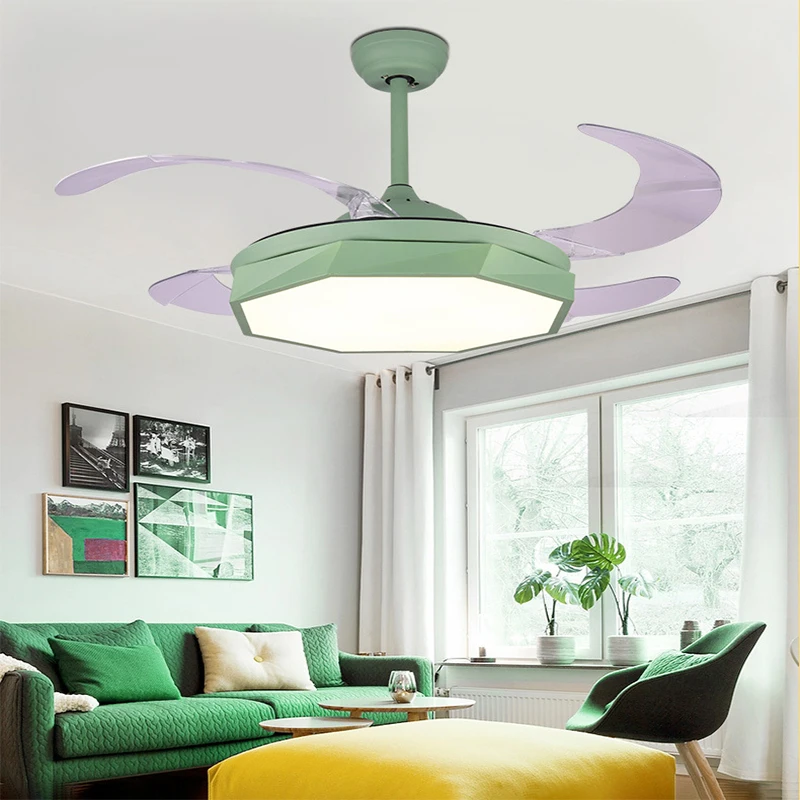 

Modern Ceiling Fan Inverter Fan Light Restaurant Children Living Room Bedroom Ceiling Fan with Lights Remote Control