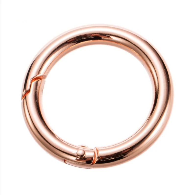Rose gold 5 шт., кольцо из металлического сплава, весеннее кольцо, открывающийся брелок, ремень, пряжка, для альпинизма, подвесное кольцо для ключей - Цвет: Rose gold