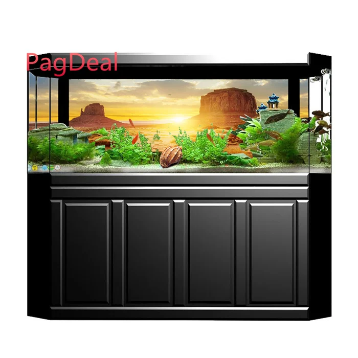 

Customized Aquarium Fish Tank Background Poster Sun and Desert Style Thicken PVC Adhesive Static Cling Backdrop Decorative Paper
