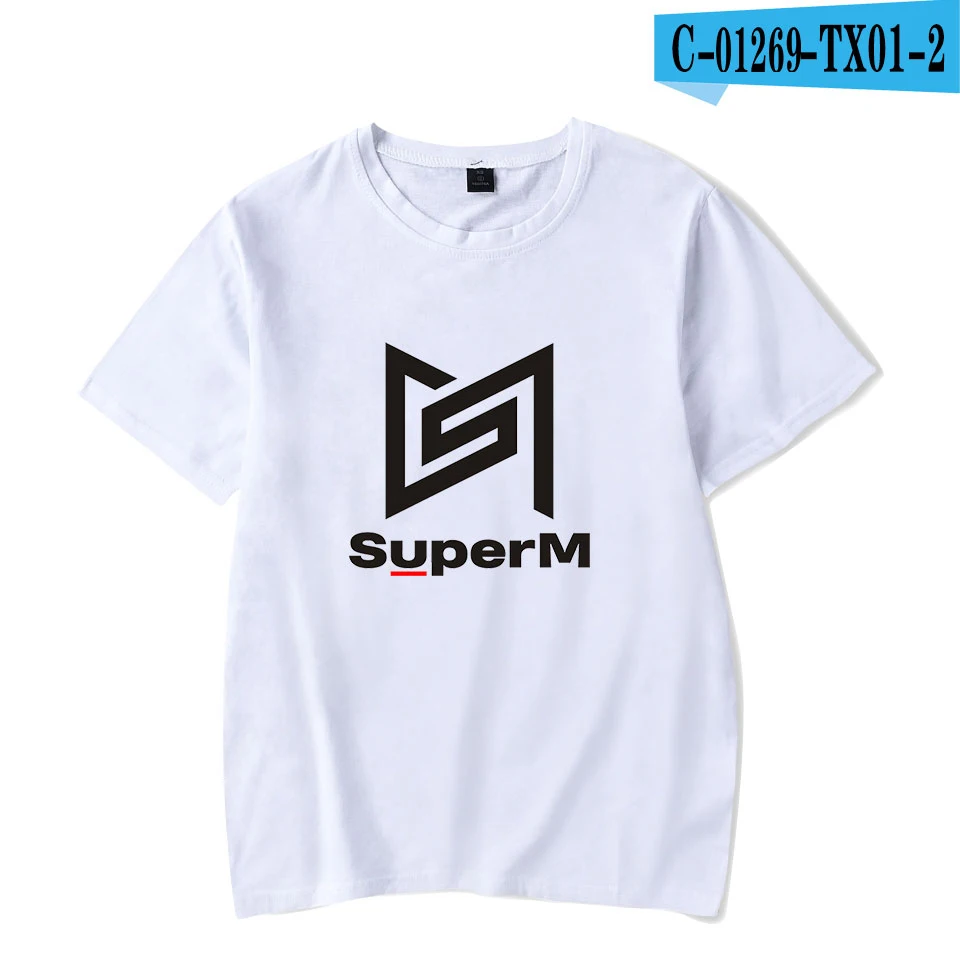picture color Kpop новая команда супер м альбом суперм песня прыжки печати Футболка женская/мужская одежда горячая Распродажа Топы короткий рукав Футболка - Цвет: picture color