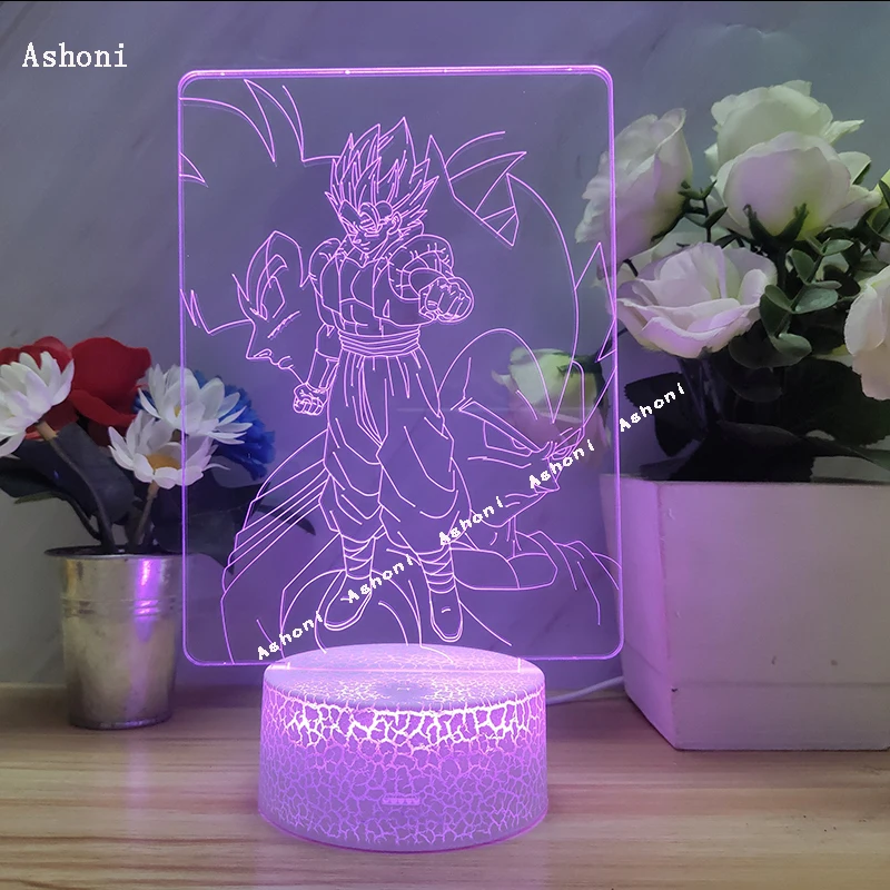 Dragon Ball Z Super Saiyan Son Goku фигурка 3D лампа настольная лампа USB кабель Ночной светильник 7 цветов сменная сенсорная Базовая лампа детский подарок