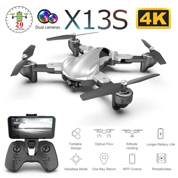 

X13S Profissional Drone WiFi FPV With Wide Angle HD 4K Dual Camera Optical Flow Mode Foldable RC Quadcopter Helicopter Toys Gift