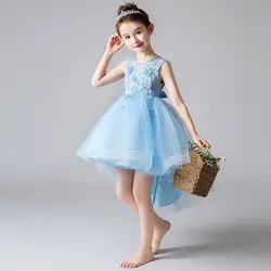 2019 кружевное вечернее платье с блестками; платье-пачка принцессы; детская одежда с цветочным узором для девочек; детская праздничная