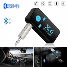 HETNGSYOU X6 3in1 Adaptador Auto Bluetooth Receptor de Áudio Estéreo Sem Fio Bluetooth Car Kit Suporte Cartão TF Aux Adaptador Bluetooth(China)