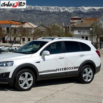 

1Set Car Both Side Decor Sticker Stripes Styling Vinyl Decals For-Chevrolet Captiva Auto Side Skirt Decor Accessories Decal