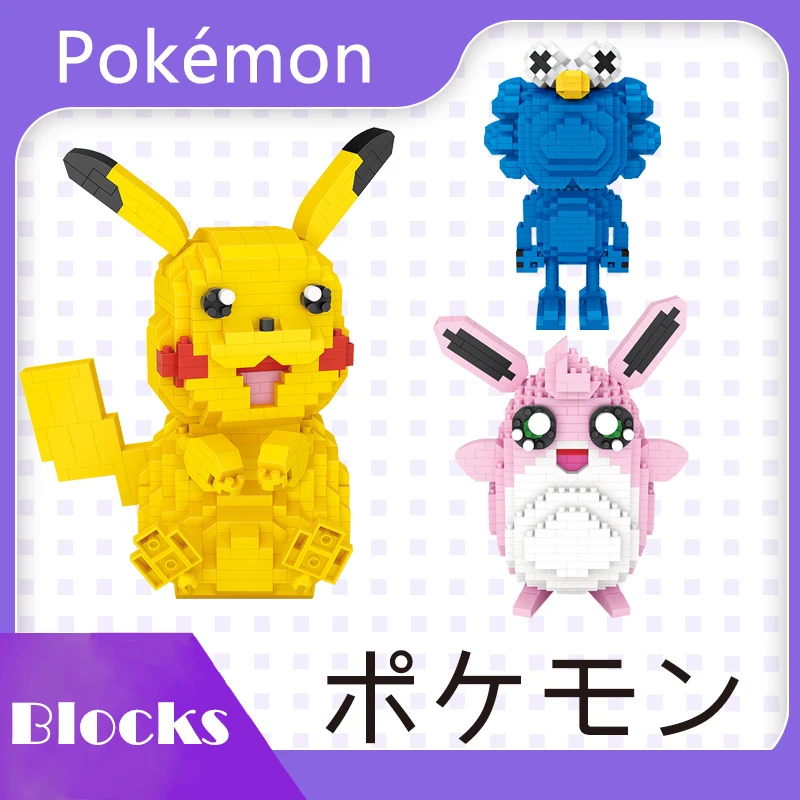 

12cm Pokemon Blocks Small Particle Building Blocks Fashion Toy Puzzle Puzzle Pikachu Puzzle Toys
