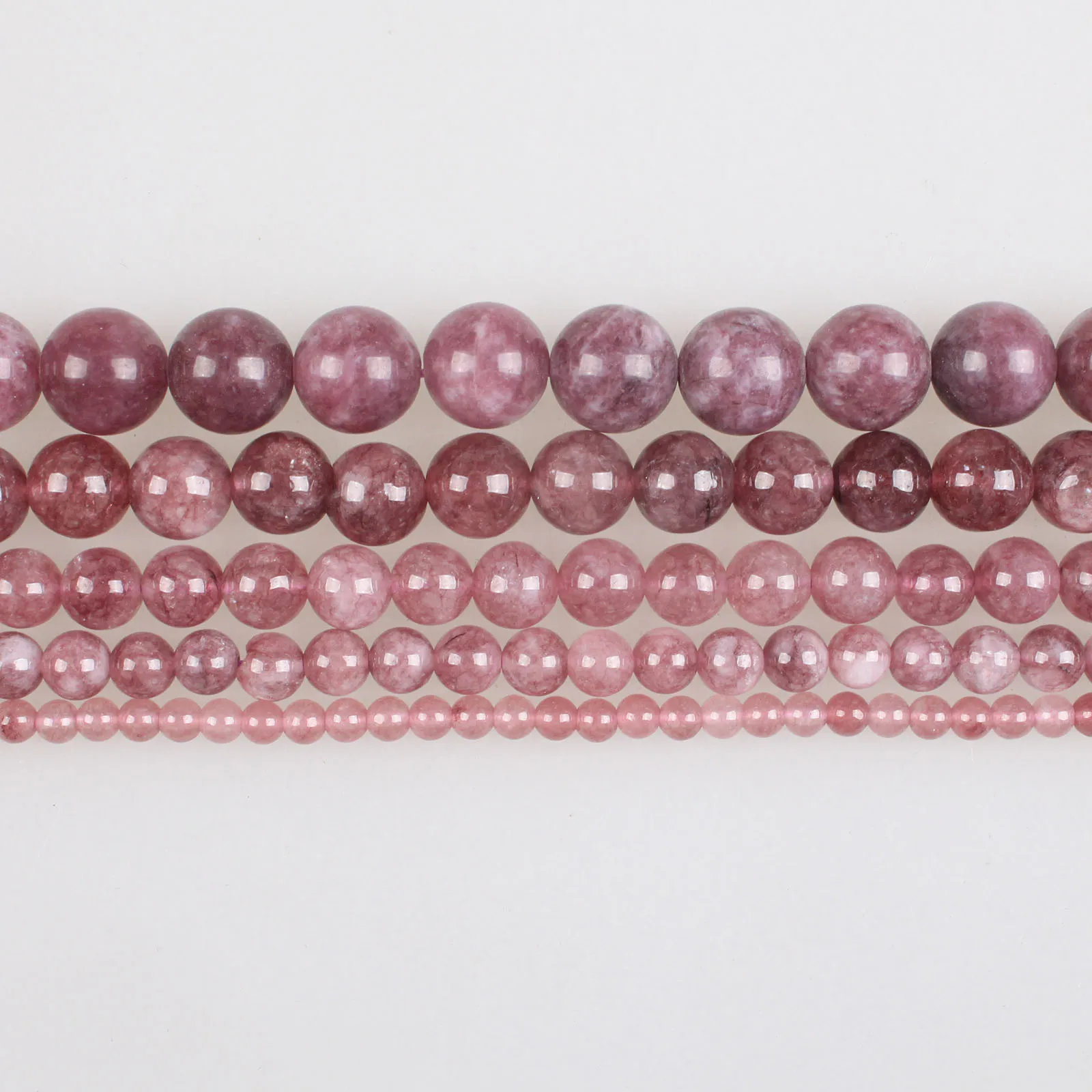 Pink Lepidolite 12mm Round Bead - 7.5 Strand