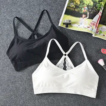 

Strap Lace Back Wrap Chest Sexy Mesh Back Traceless Steel Ring Anti Light Sports Bra Fashion Leisure Women Bra