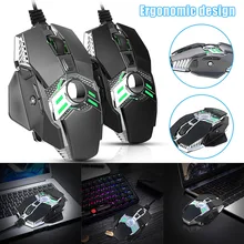 Проводная игровая мышь 6400 dpi 7Key программируемые геймерские мыши с подсветкой для ноутбуков ПК JHP-лучший