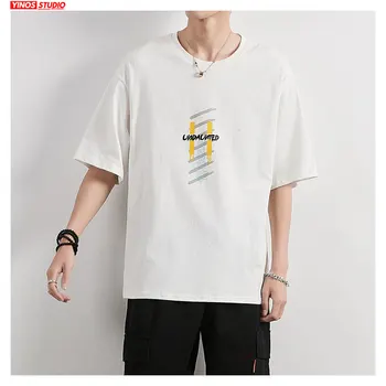 

Dropshipping 2020 Spring Letter Print T-shirt Solid Harajuku Short Sleeve Tshirts Men Japanese Hip Hop Streetwear Causal Tops