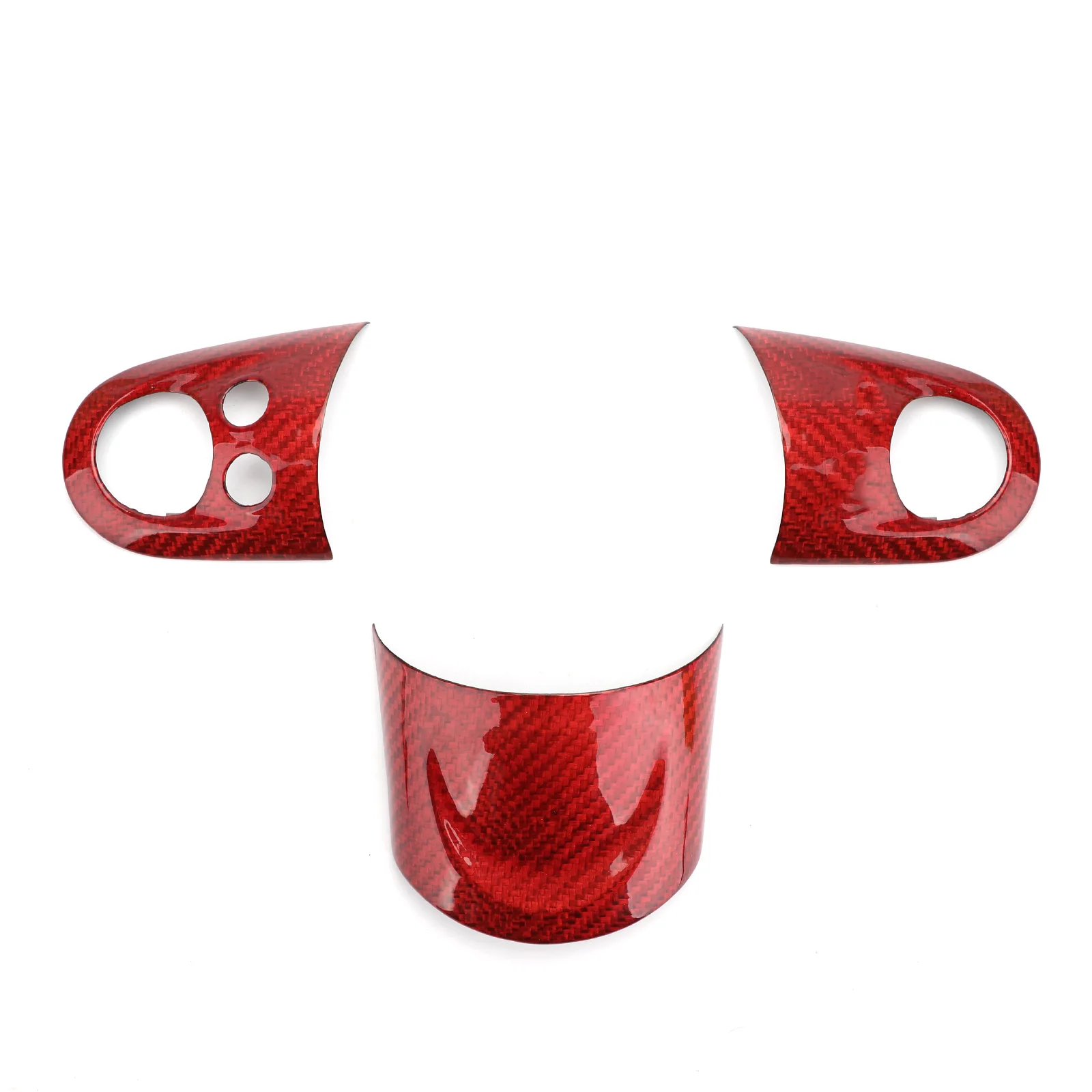 Набор крышек рулевого колеса из Areyourshop волокна для Mini Cooper S R55 R56 R57 MFSW 2007-2013 крышка рулевого колеса автомобиля-Стайлинг деталей - Название цвета: Red Carbon