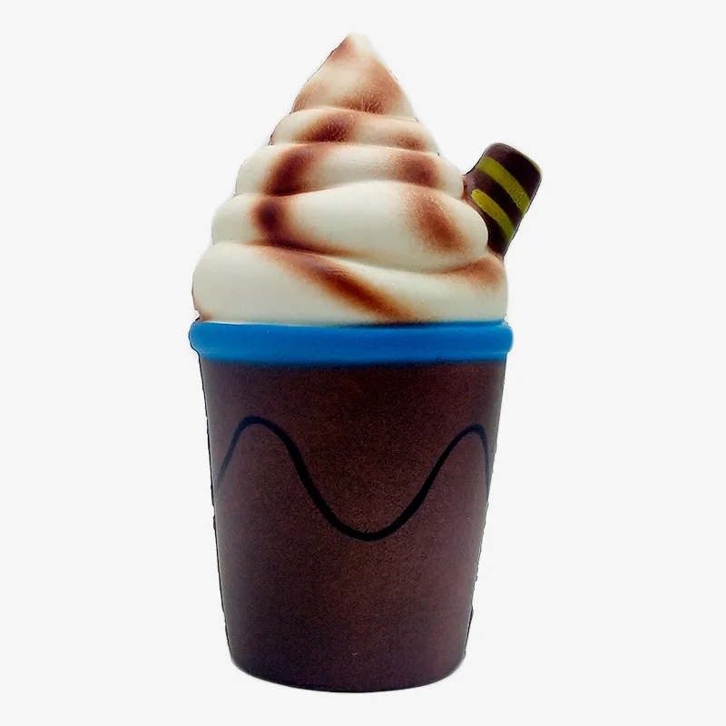 New Products Squishy Candy Toy Model Memory Foam Ice Cream Cup with Straw Model Soft Scented Ornament Toy