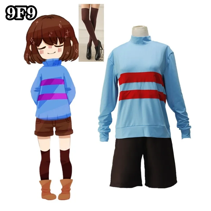 Adult Kid Child Anime Game Undertale Frisk Cosplay Costume Unisex Sweatshirts Long Sleeve Coat Shorts Stockings Aliexpress