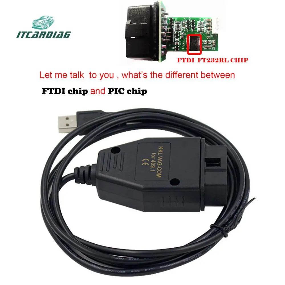 Автомобильный USB кабель KKL VAG-COM 409,1 K-line Usb кабель OBD2 WINDOWS XP диагностический сканер для Audi skoda V W интерфейс 409