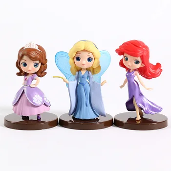 

Q Posket Characters Petit Vol.15 Princess Ariel Sofia Blue Fairy PVC Figures Collectible Dolls Toys 3pcs/set