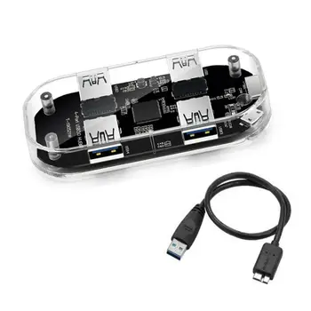 

Transparent USB HUB 4 Ports USB3.0 Adapter Splitter for Laptop U Disk Cellphones