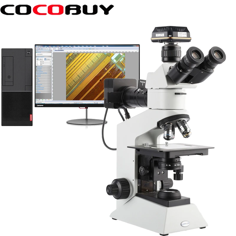 KOPPACE 10MP USB 3.0 Industrial Camera,Trinocular Metallurgical Microscope,50X-500X,Upper and Lower LED Light Source,Measuring Electron Microscope KOPPACE 10MP USB 3.0 Industrial Camera,Trinocular Metallurgical Microscope,50X-500X,Upper and Lower LED Light Source,Measuring Electron Microscope